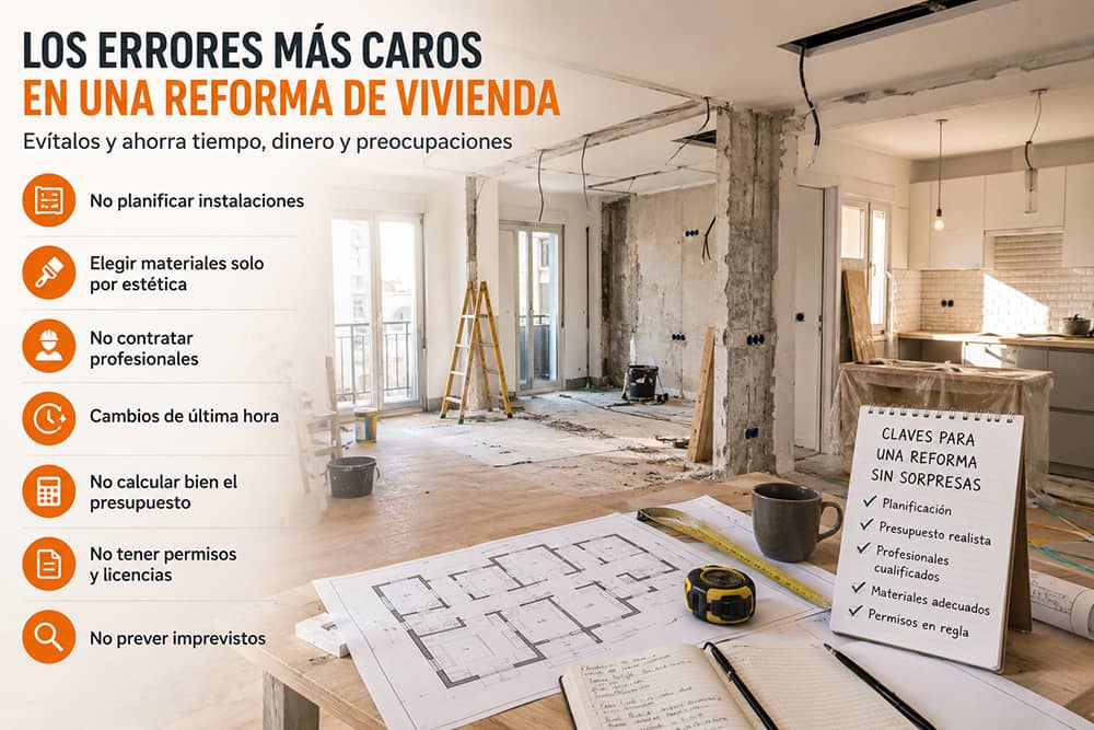 Los errores más caros en una reforma de vivienda